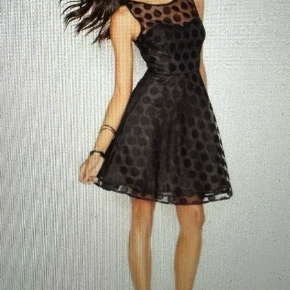 Betsey Johnson Retro 50s Fit & Flare Black Polka Dot Dress - Size 10/M - Picture 2 of 9